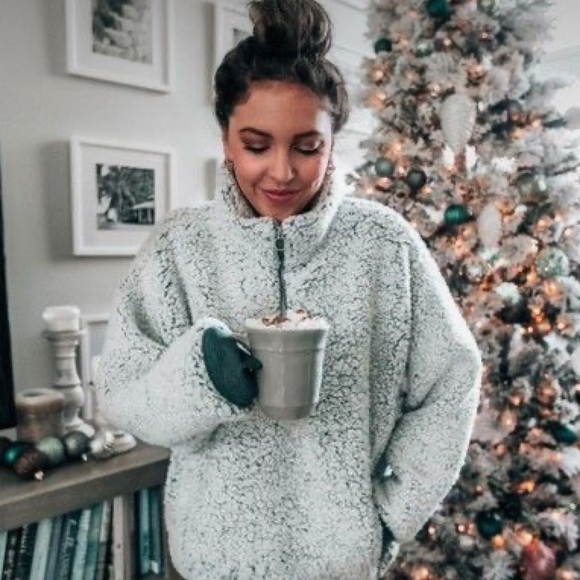 Fuzzy Teddy Sherpa Pullover Sweater